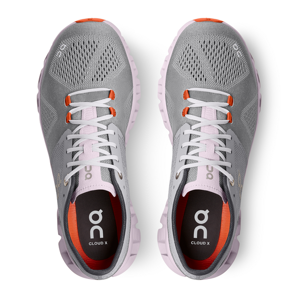 On Women's Cloud X Running Shoes - Alloy/Lily