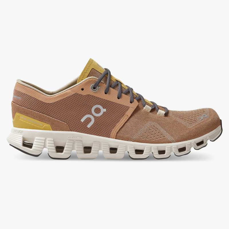 On Women's Cloud X Running Shoes - Mocha/Sand