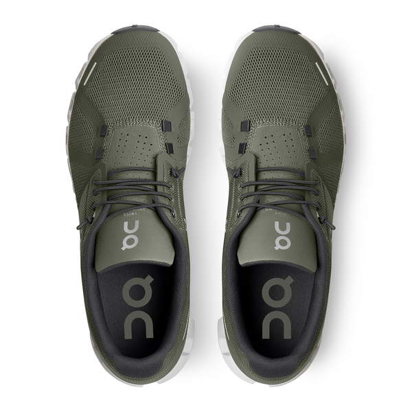 On Men's Cloud 5 Running Shoes - Olive/White