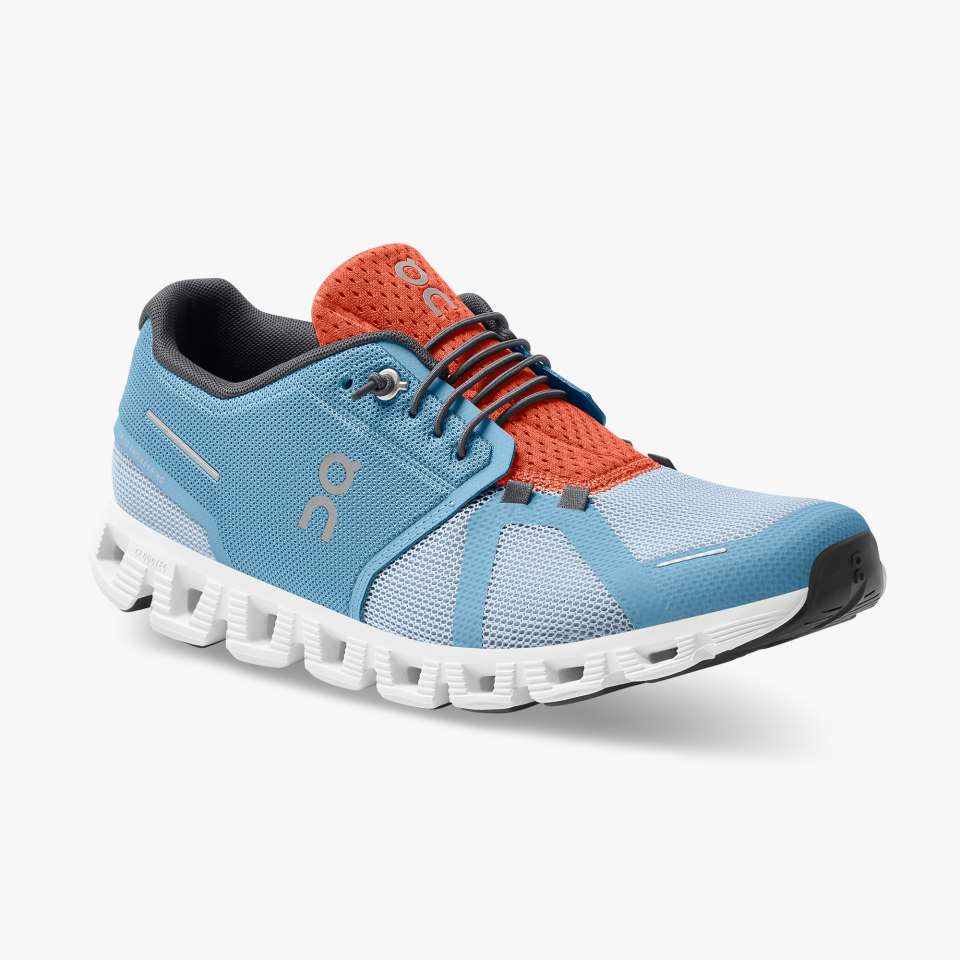 On Men's Cloud 5 Push Running Shoes - Niagara/Chambray