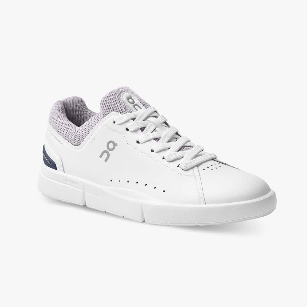On Women's THE ROGER Advantage Sneakers - White/Lilac