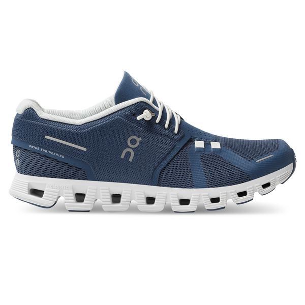 On Women's Cloud 5 Running Shoes - Denim/White
