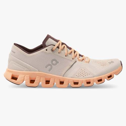 On Women's Cloud X Running Shoes - Silver/Almond
