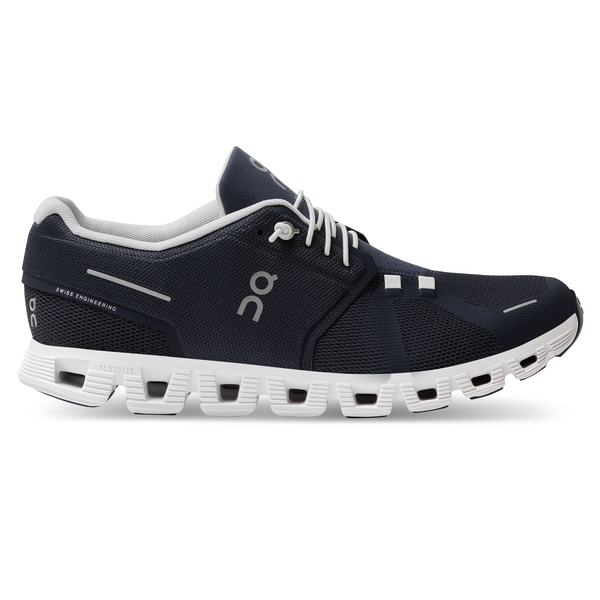 On Men's Cloud 5 Running Shoes - Midnight/White