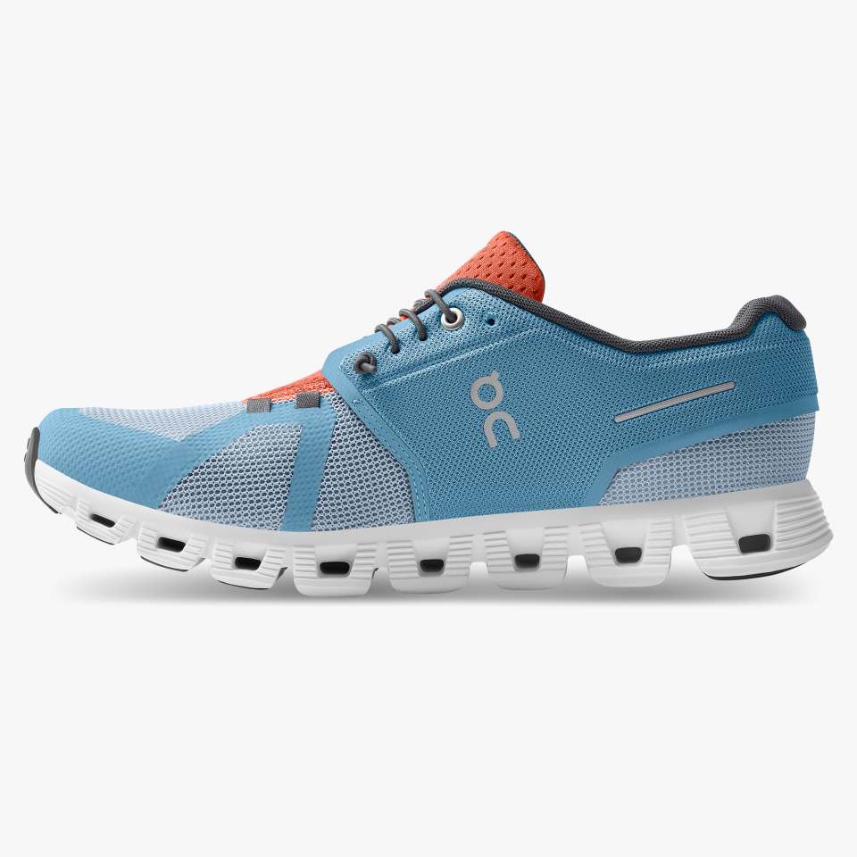 On Men's Cloud 5 Push Running Shoes - Niagara/Chambray