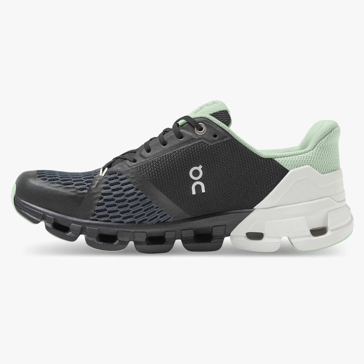 On Women's Cloudflyer WIDE Running Shoes - Black/White