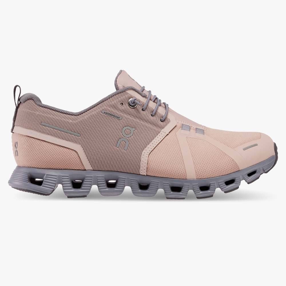 On Women's Cloud 5 Waterproof Running Shoes - Rose/Fossil