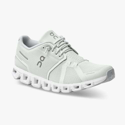 On Women's Cloud 5 Running Shoes - Ice/White