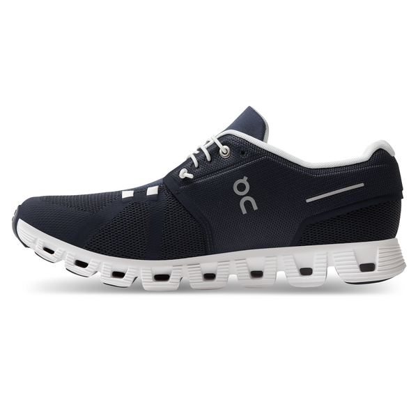 On Men's Cloud 5 Running Shoes - Midnight/White