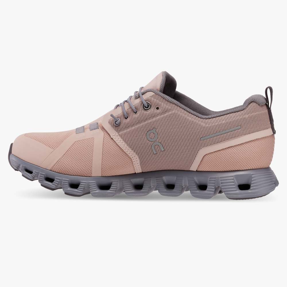 On Women's Cloud 5 Waterproof Running Shoes - Rose/Fossil