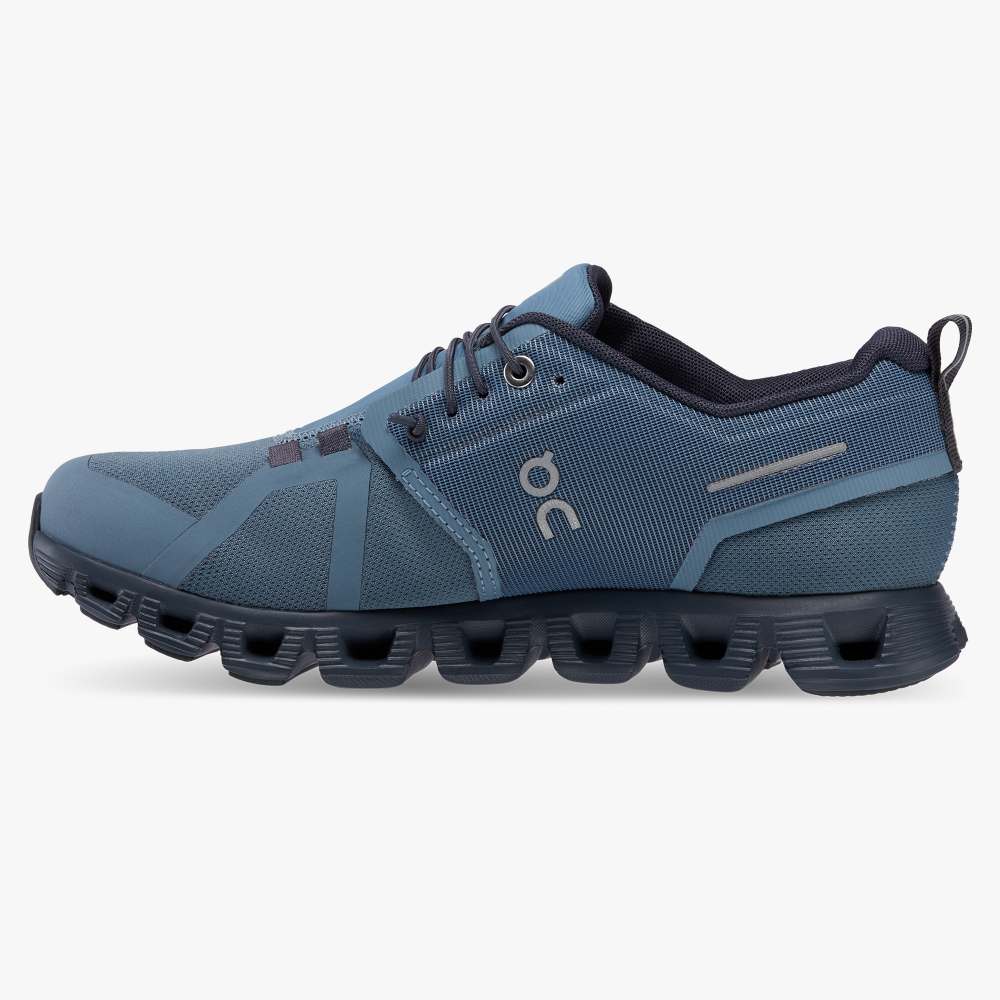 On Women's Cloud 5 Waterproof Running Shoes - Metal/Navy
