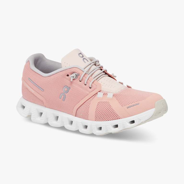On Women's Cloud 5 Running Shoes - Rose/Shell