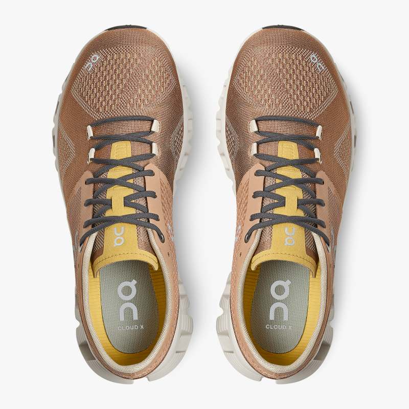 On Women's Cloud X Running Shoes - Mocha/Sand