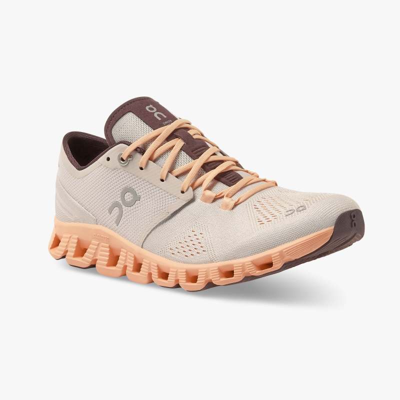 On Women's Cloud X Running Shoes - Silver/Almond