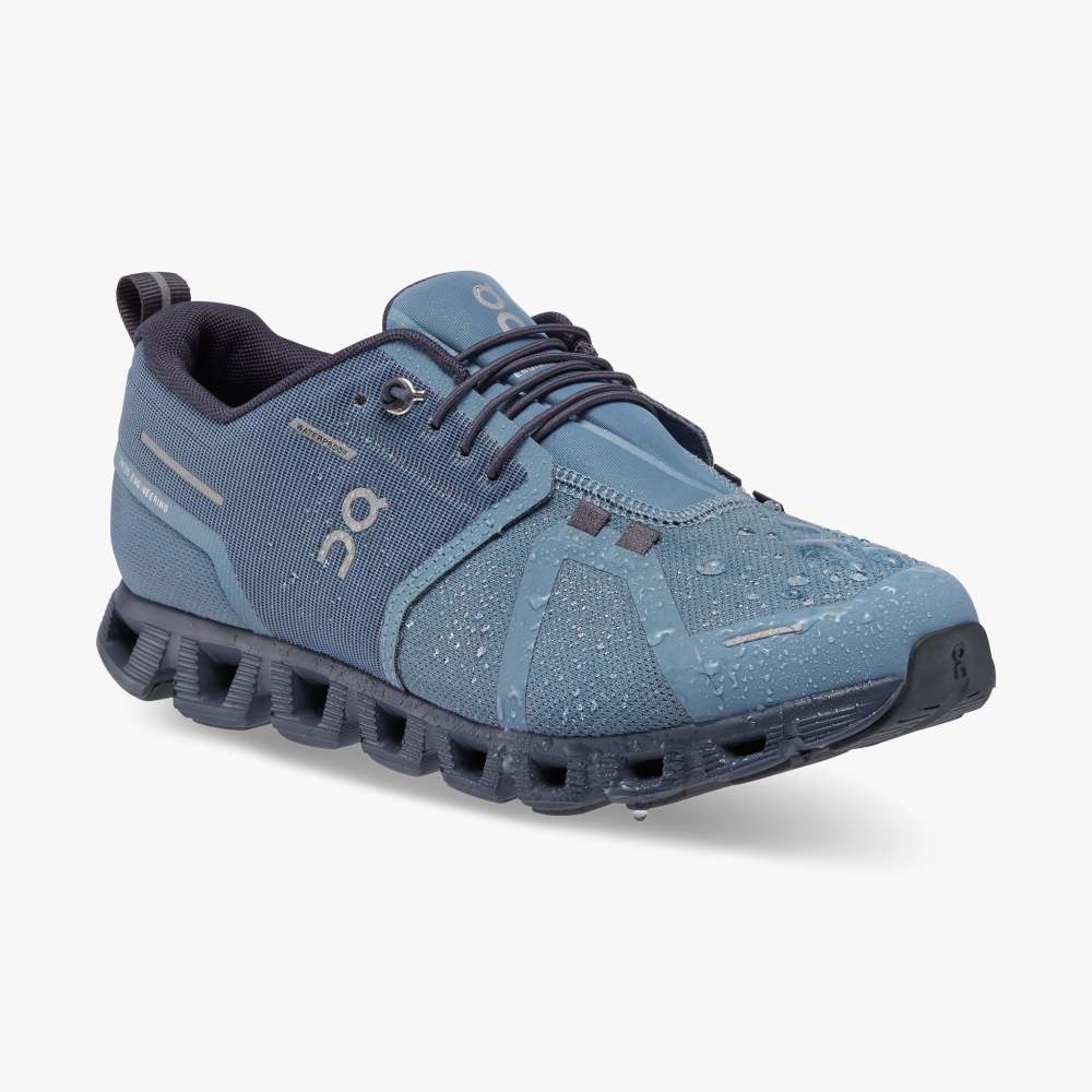 On Women's Cloud 5 Waterproof Running Shoes - Metal/Navy