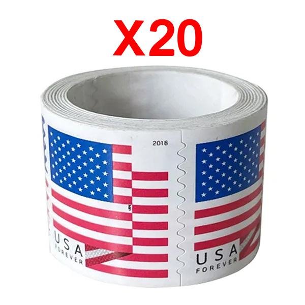 2018 U.S. Flag Stamps, 20 Rolls (2000 Pcs) - USPS Forever Stamps