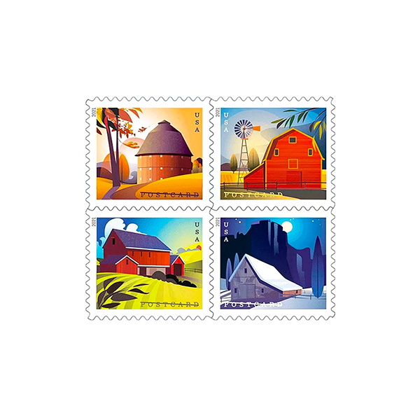 Barn Postcard Forever Postage Stamps 5 Sheets of 20 US Postal First