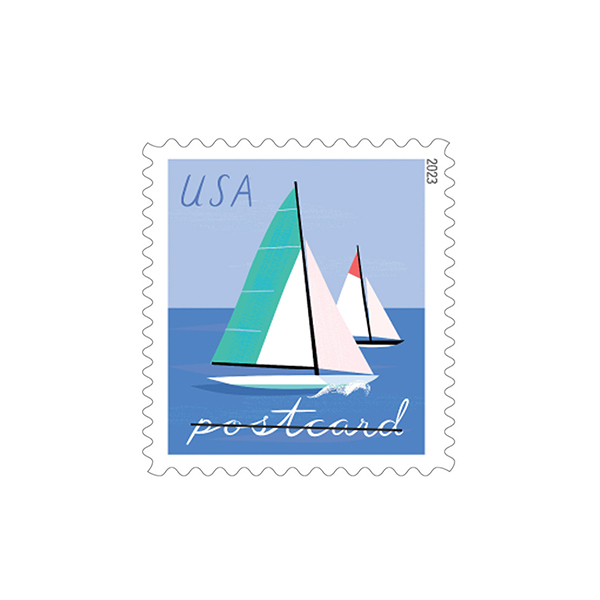 48¢ Sailboats Postcard Stamps 2023 (100pcs)