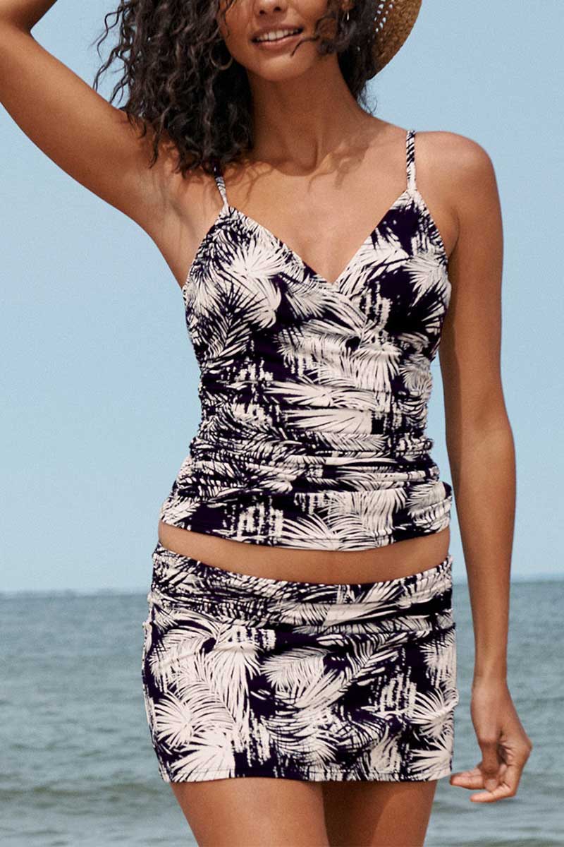 Ruched Surplice Tankini Set