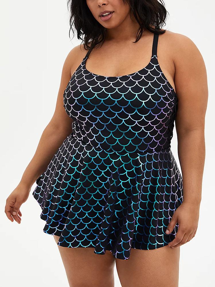 MERMAID SIDE TIE SWIM DRESS