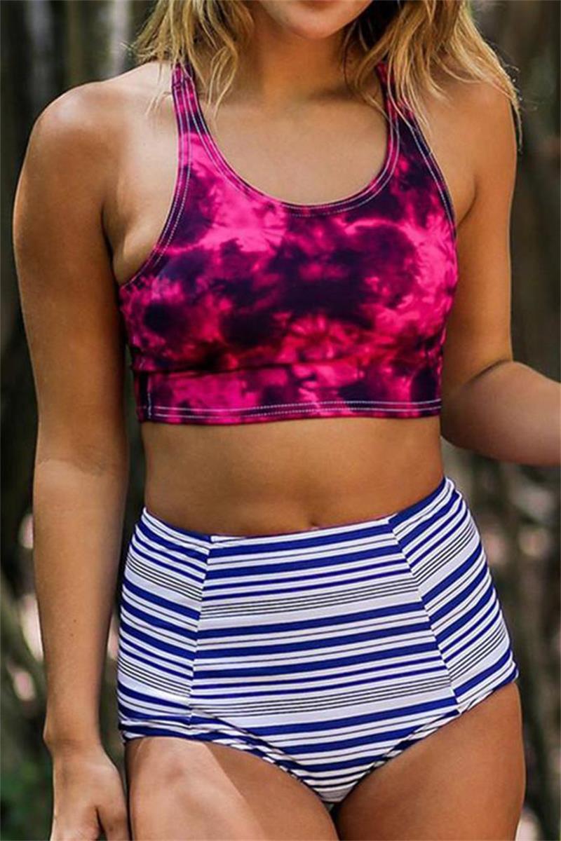 Retro High Waist Floral Tank Bikini Set