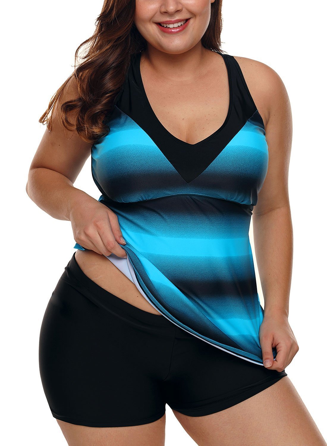 Ombre Print Strappy Tankini and Short Set
