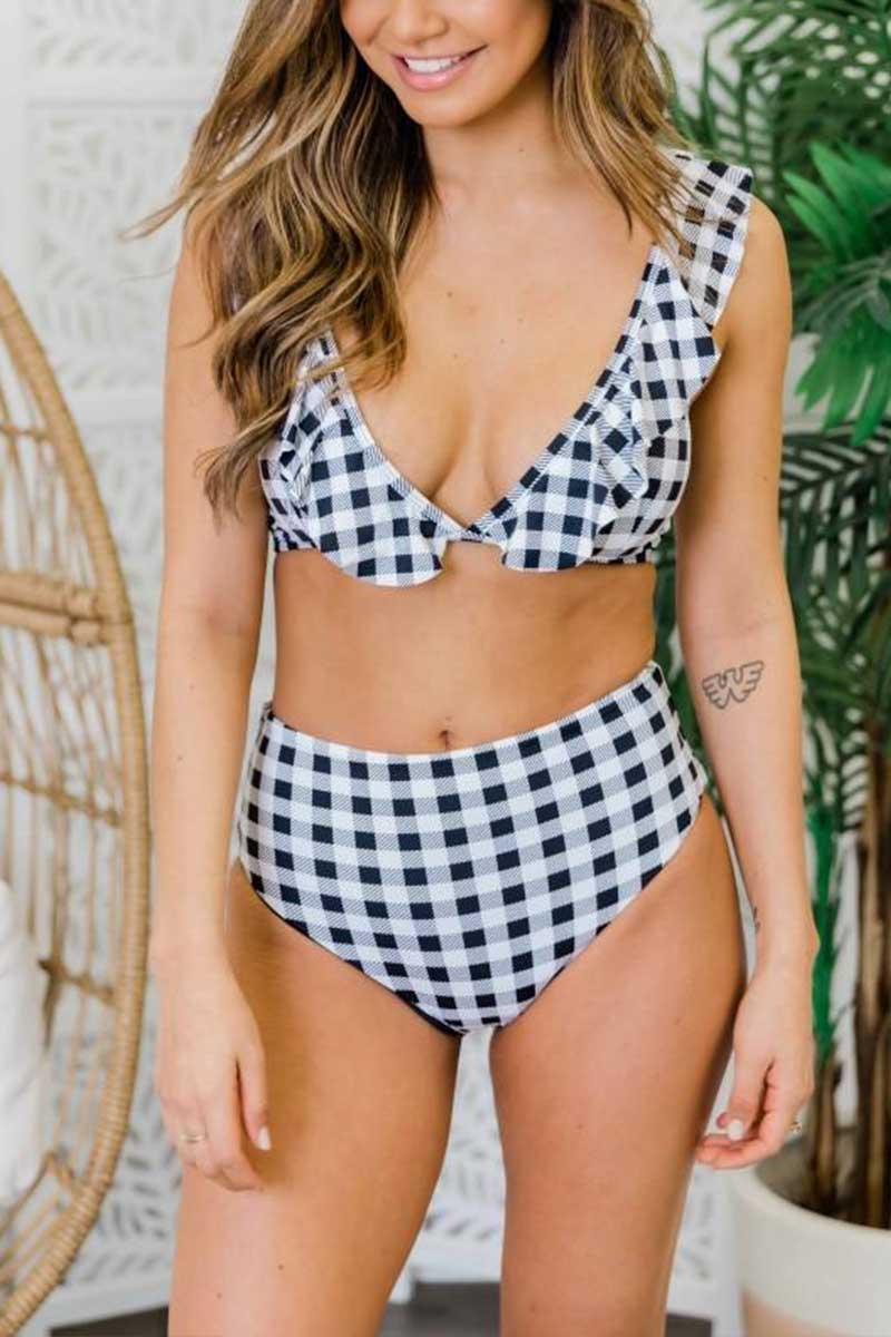 HIDDEN SHORES GINGHAM BIKINI SET