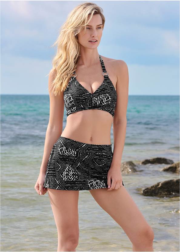 Mid Rise Swim Skirt Bikini Bottom