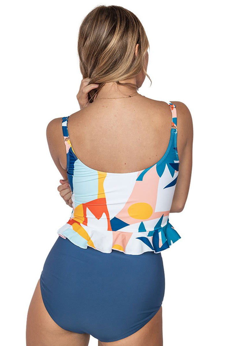 SCOOP NECK PEPLUM TANKINI SET