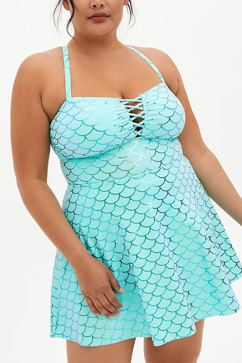 MERMAID PEPLUM SKIRT SWIM DRESS