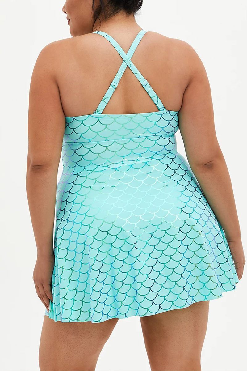 MERMAID PEPLUM SKIRT SWIM DRESS