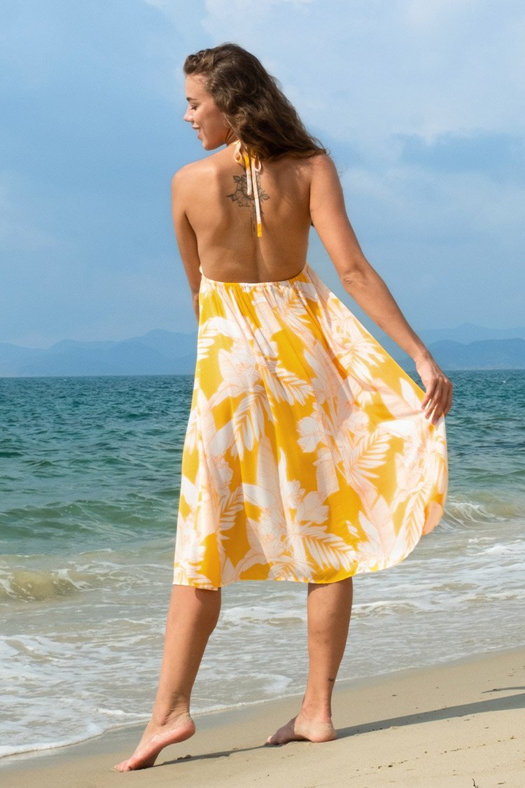 Tropical Halter Dress