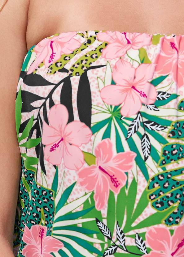 Floral Blouson Bandeau Tankini