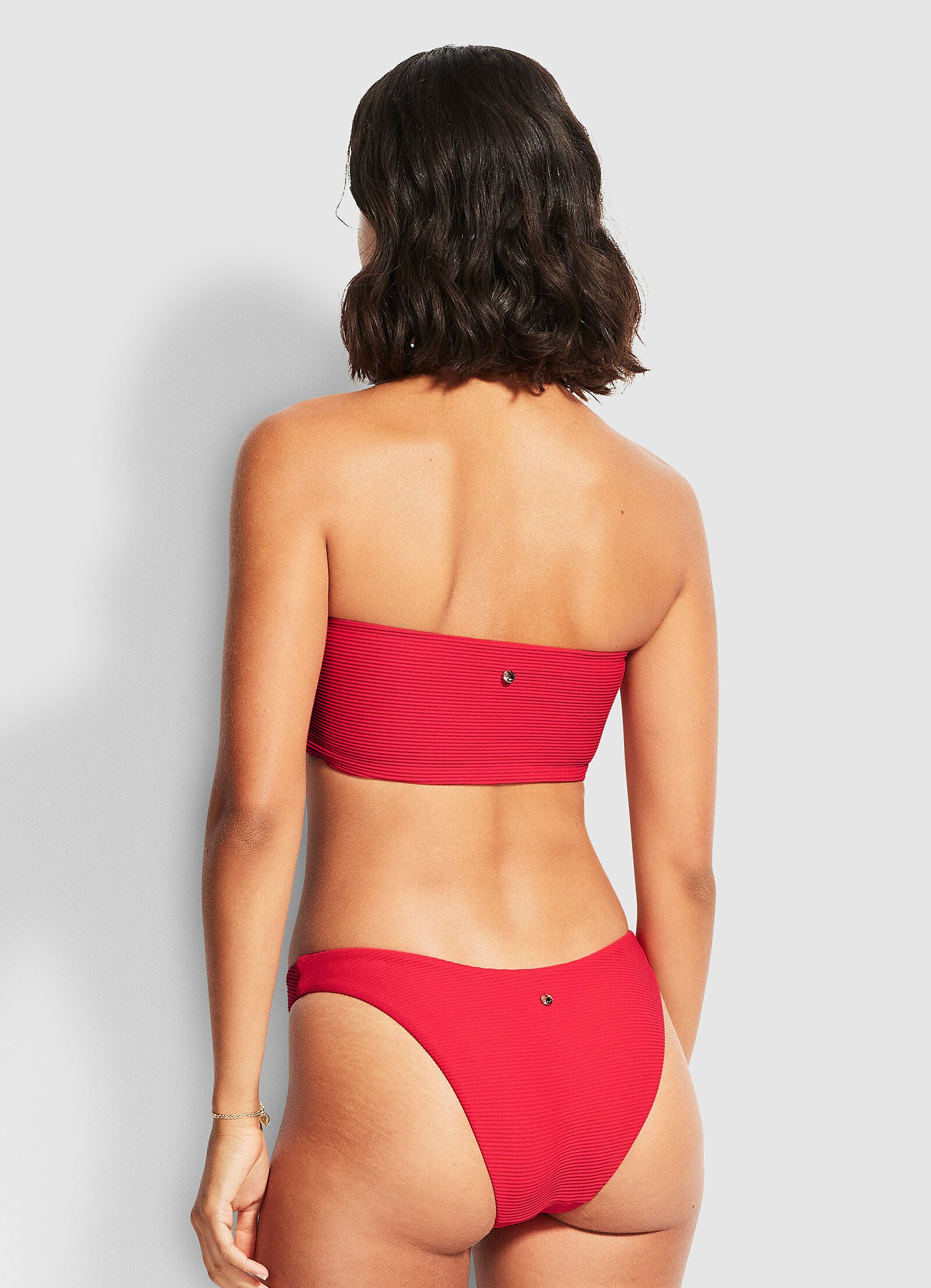 Solid Color Essentials Bikini Set-Red