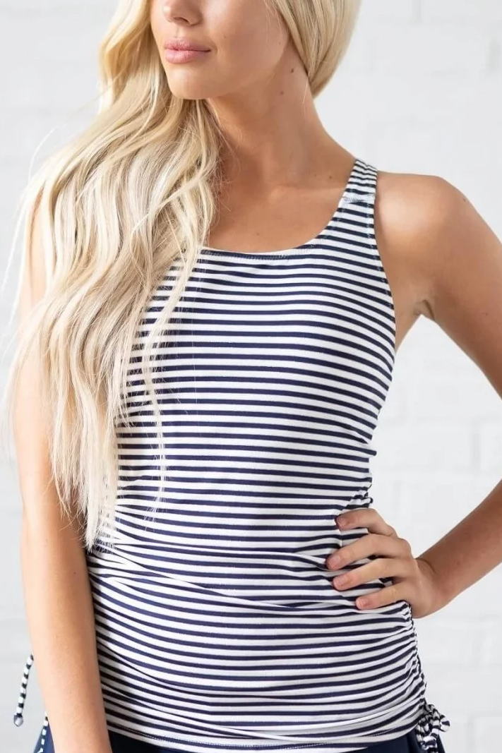 The Grey Stripe Swim Tankini Top