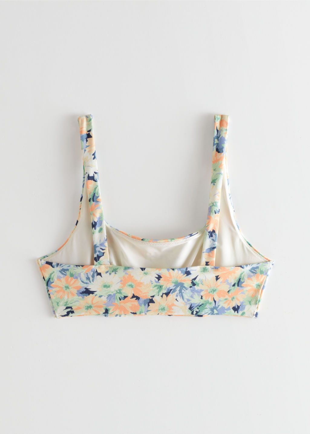 Printed Bandeau High Waisted Bikini Set-Orange Florals