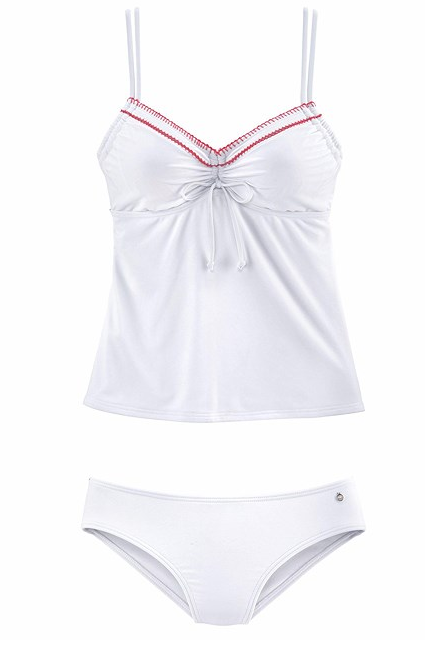 WHITE UNDERWIRE TANKINI SET