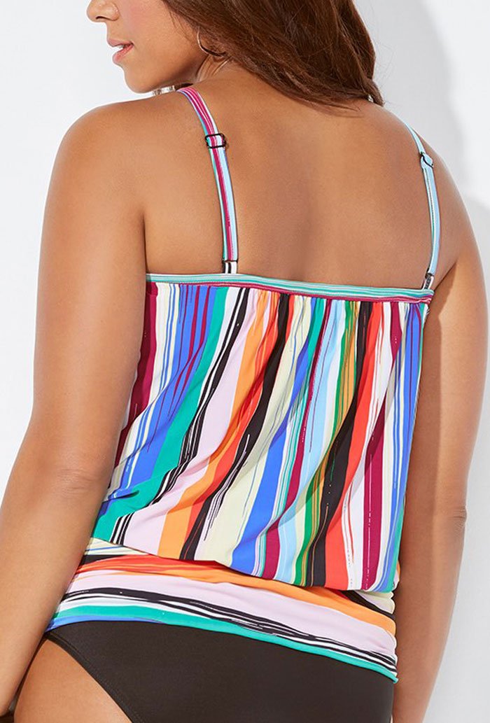 TECHNICOLOR LIGHTWEIGHT BLOUSON TANKINI TOP