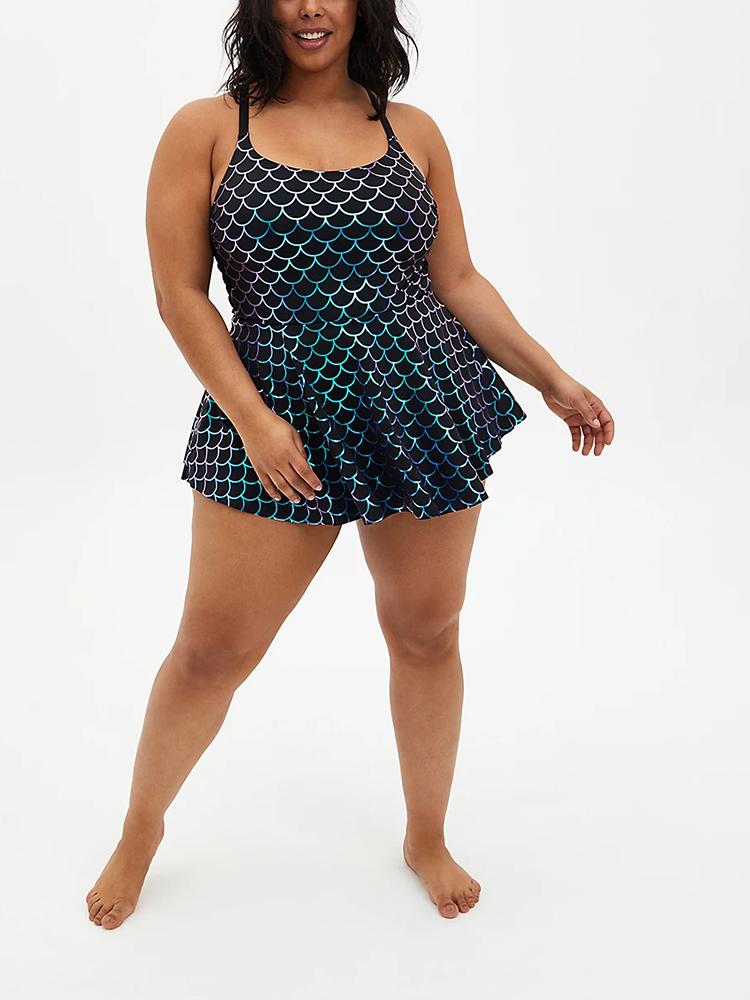 MERMAID SIDE TIE SWIM DRESS