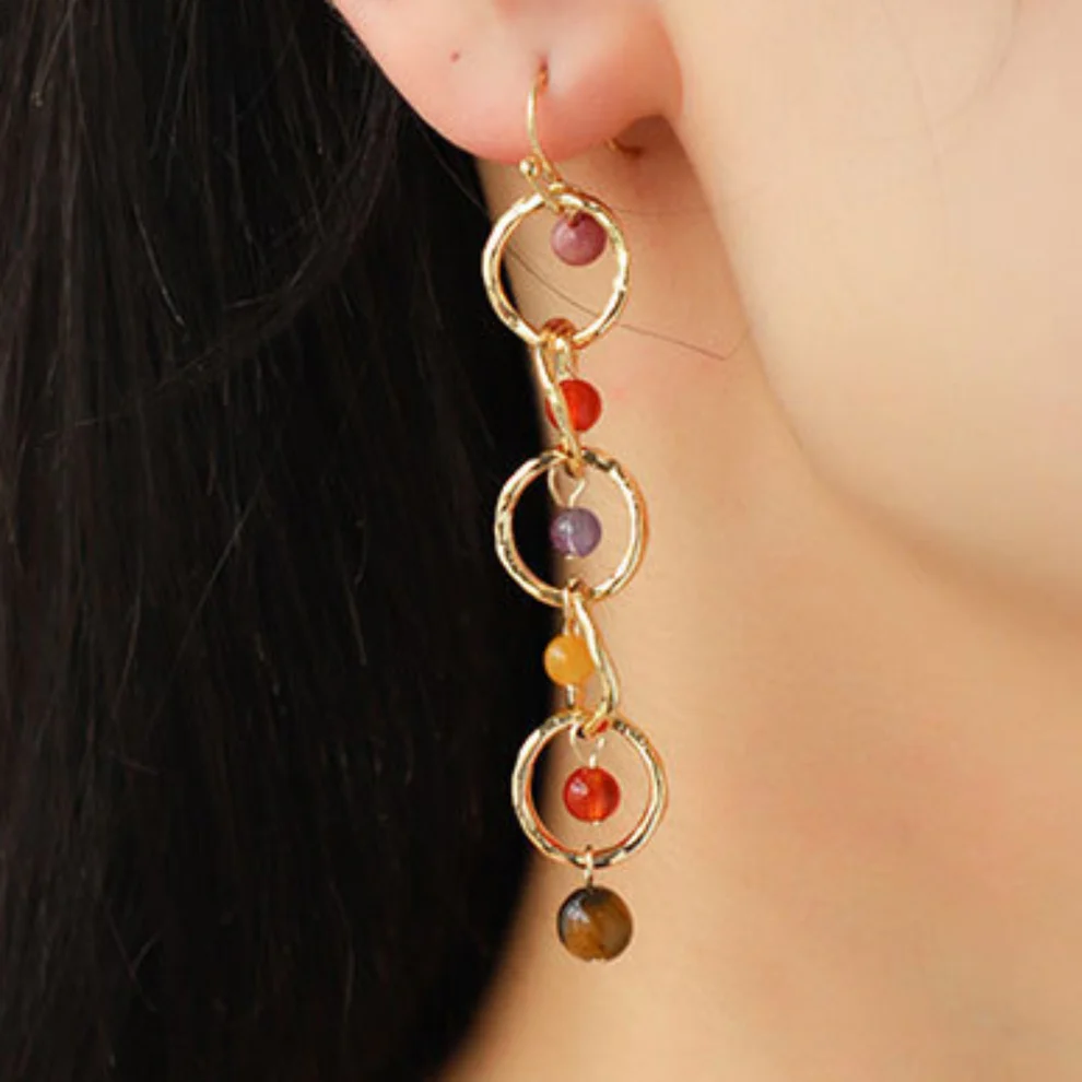 Beaded Alloy Dangle Earrings