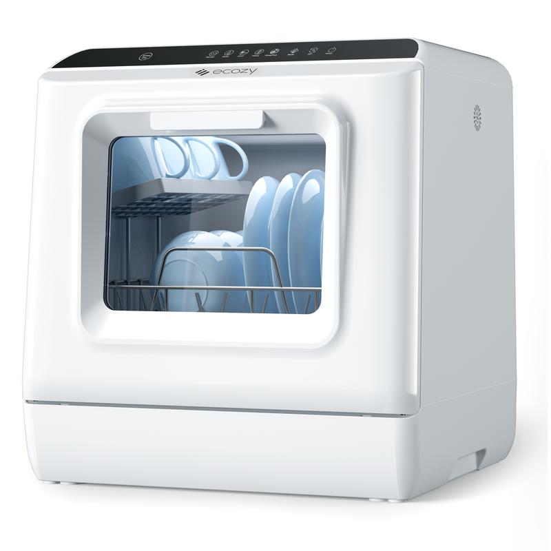 Portable Dishwasher Countertop, Mini Dishwasher with a Built-in 5L Water Tank, No Hookup Needed, 6 Washing Programs, Extra Air Drying Function Household Appliances Kitchen Automatic Clean