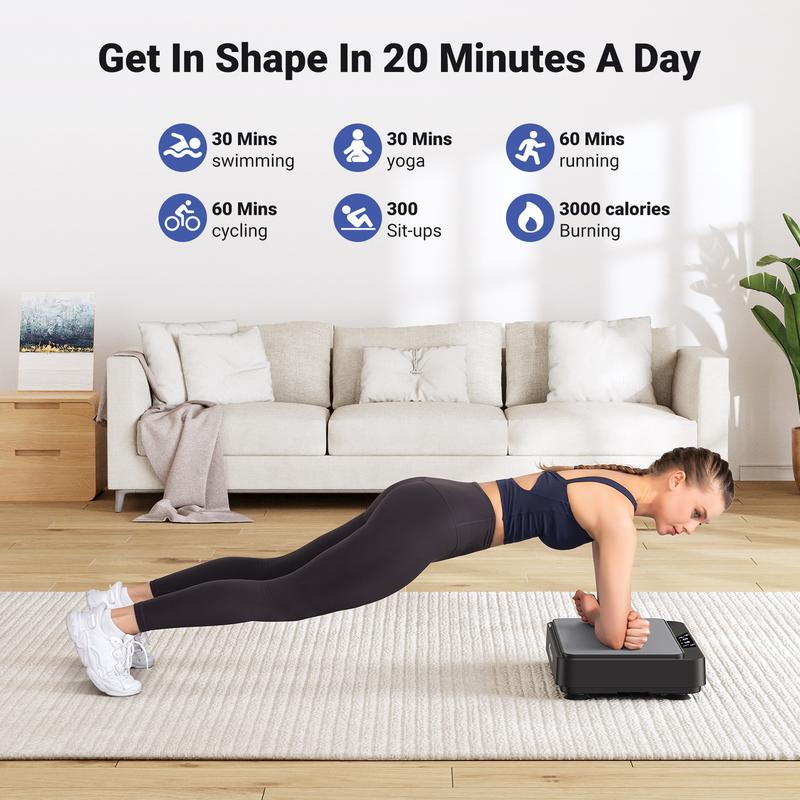 MERACH Square Vibration Plate Exercise Machine 265lbs Capacity, Comfortable Lymphatic Drainage For Full Body Workout, Home Gym Fitness Equipment, Ideal Mother's Day Gift, dealsforyoudays