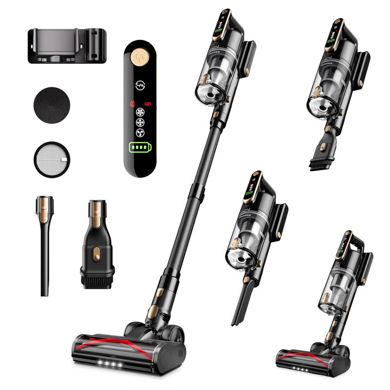 Trucozie Cordless Vacuum Cleaner, 45Kpa 50 Mins Runtime Self-Standing Stick Vacuum Cleaners for Home, Powerful Suction, Lightweight, LED Touch Screen 8 in 1 Vacuum for Pet Hair, Carpet, Hardwood Floor