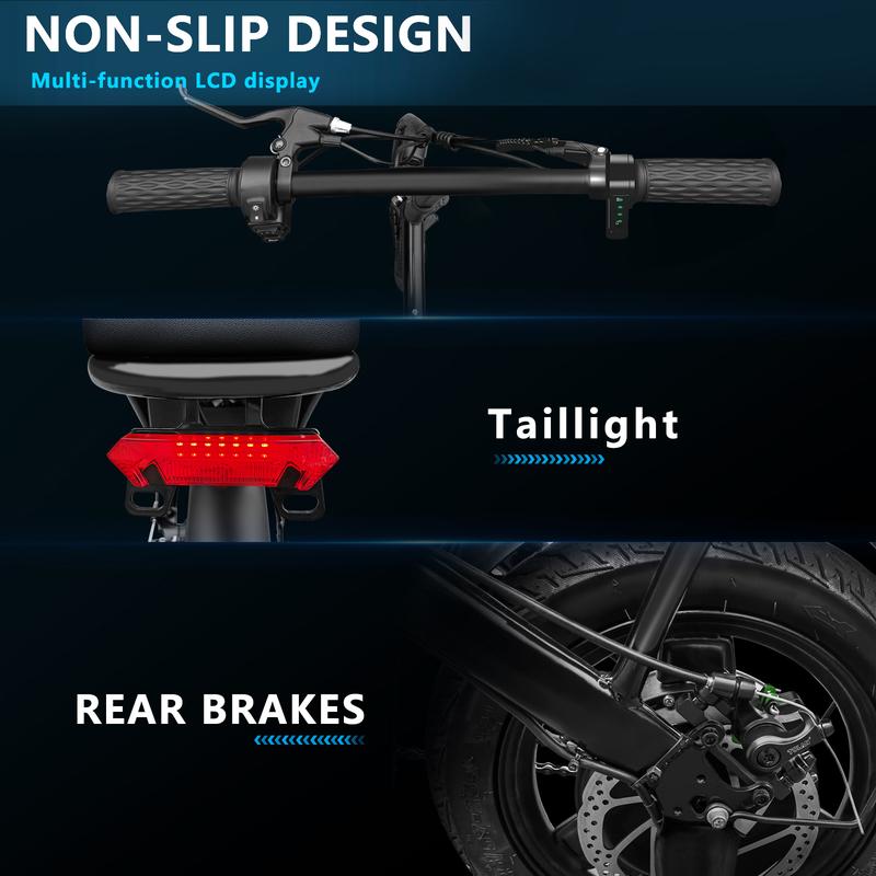 48V12Ah Electric Bike,400W Motor Folding Ebike,20+MPH Electric Bicycle with RemovableBattery, Commuting E-Bike, High Brushless Gear Motor