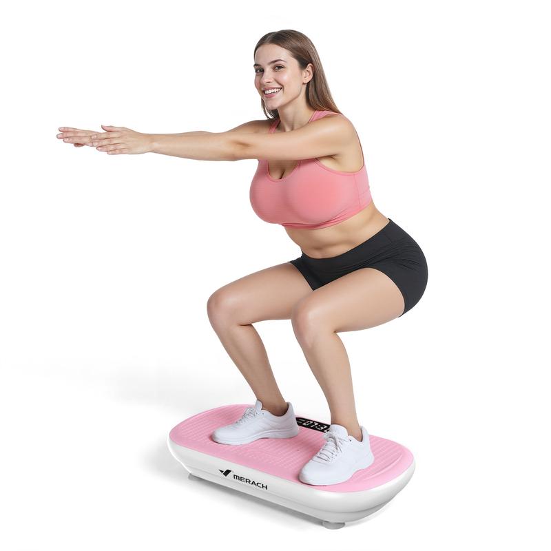 MERACH High-Power Vibration Plate Exercise Machine,440lbs Weight Capacity, Bluetooth Remote Control, 4 Workout Modes for Home Gym Fitness Equipment