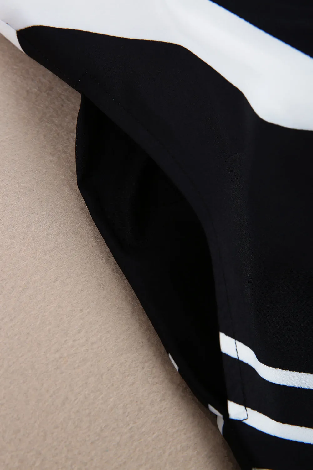 Sailor Stripe Black and White Side Pocket Midi Dress