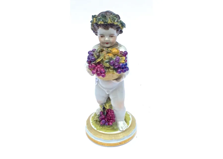 Antique Cherub Figurine - Vermilion Designs - White