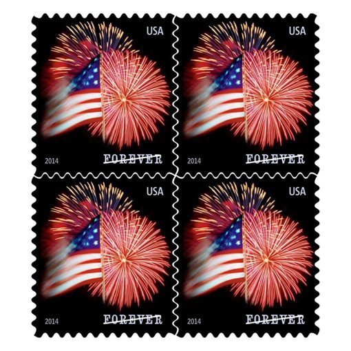 100PCS Forever Stamps Star-Spangled Banner Fireworks