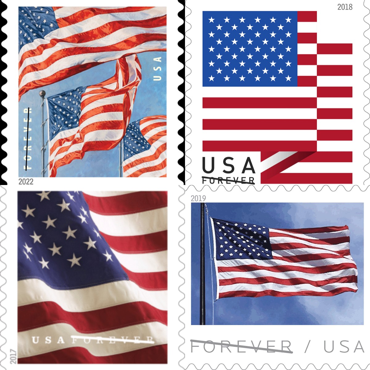 400PCS/$79.99First-Class Forever stamps U.S. Flag 2017-2022 Stamps ...