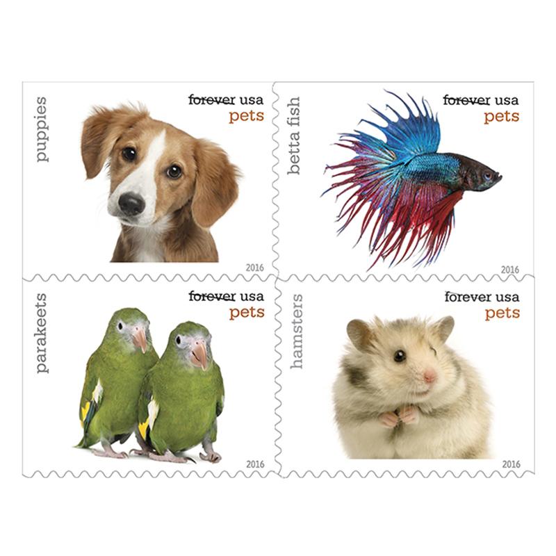 2016 Forever USPS stamps Pets celebrate animals in our lives that bring
